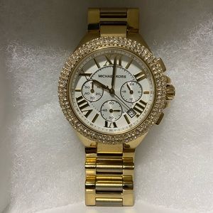 Michael Kors Oversized Camille Pavé Gold-Tone Watch